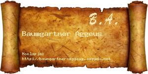 Baumgartner Aggeus névjegykártya